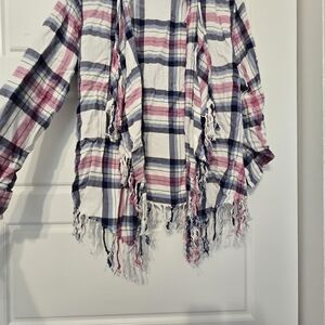 Willow & Clay Multicolor Plaid Shirt with Fringe